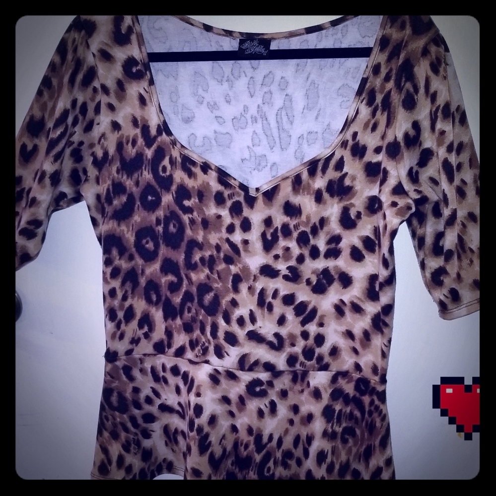 RockSteady peplum top LEOPARD PRINT pinup style